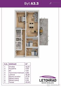 Prodej bytu 4+kk se střešní terasou, 81 m2, Letohrad - 7