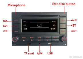 AUTORÁDIO RCN210 BLUETOOTH USB AUX MP3 HANDSFREE VW - 7