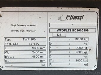 Fliegl TWP180, TANDEMOVÝ PŘÍVĚS NOSIČ VÝMĚNNÝCH NÁSTAVEB (BD - 7