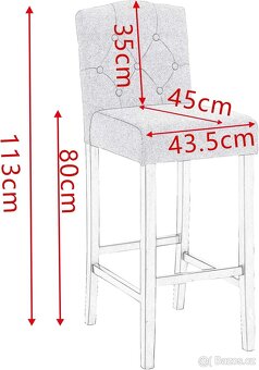 Nové barové židle, potah látka len, masiv dřevo - 7