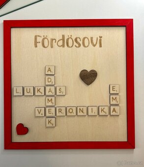 Rodinný dřevěný obraz scrabble - 7