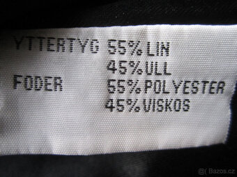 Černý podzimní / zimní kabát, vel. M/L, kvalitní, 55% len - 7