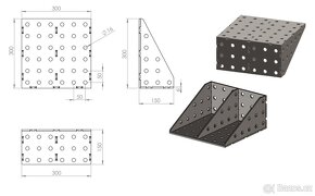 Svářecí svařovací stůl 3D  - úhelník široký + podpora stolu - 7