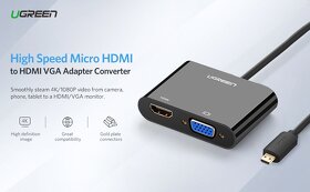 MicroHDMI hub s porty Hdmi,Vga,jack 3.5mm,microUsb - 7