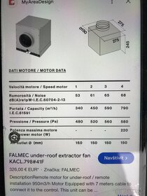 Nový motor pod střechu Falmec k digestoři - 7