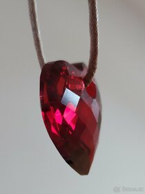 Swarovski - červené srdíčko přívěsek / náhrdelník - 7