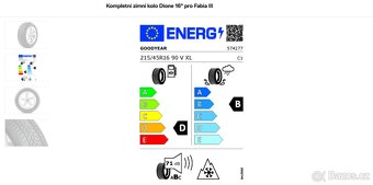 NOVÁ zimní sada ŠKODA Fabia 3,Rapid 5x100 R16 pneu 215/45/16 - 7