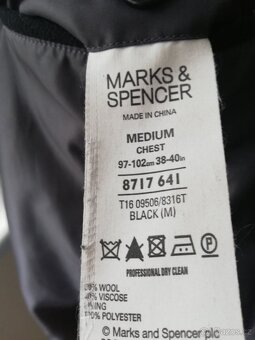 Černý elegantní pánský kabát Marks & Spencer - 7