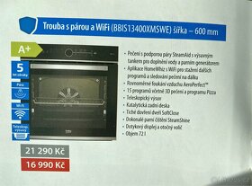 Nová vestavná trouba BEKO BBIS13400XMSWE-s párou, WiFi - 7