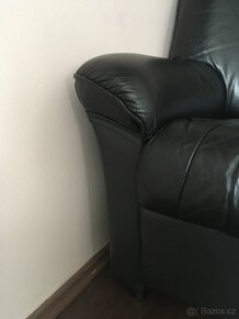 Černá kožená sedačka - 7