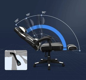 NOVÉ ERGONOMICKÉ KANCELÁŘSKÉ KŘESLO S PODNOŽKOU - 7