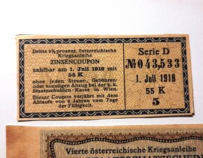 Rakouské ZINSEN kupony 1918 - 1924. 15 kusů. - 7