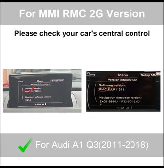 Carplay/Android Auto pro Audi A1/Q3 MMI RMC 2G - 7