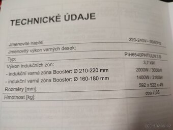 Indukční varná deska AMICA PIH6540PHTULN 3.0 - 7