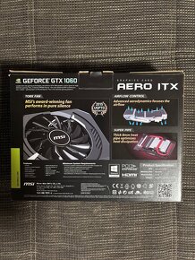 Prodám grafickou kartu MSI GeForce GTX 1060 Aero ITX - 7