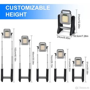 Halogenový teleskopický LED reflektor ,10000mAh,40 W - 7
