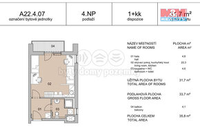 Pronájem bytu 1+kk, 32 m², Plzeň, ul. Technická - 7