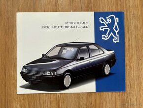 Prospekty Peugeot 1979, 2x r. 1993, 9 kusů, top stav - 7