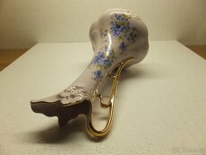 Růžový porcelán, karafa dekor pomněnka v. 25,5 cm. - 7