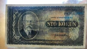 100 korun Masaryk 1945 Krásny stav - 7