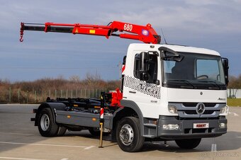 MERCEDES ATEGO 1518 HÁKOVÝ NOSIČ KONTEJNERŮ + HYDR. RUKA EU5 - 7