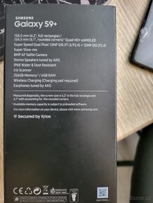 Prodám Samsung S9+, PAMĚT 258GB, 6GB- RAMKA, velice hlasitý, - 7