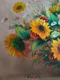 Obraz Oil Charles Benolt Sunflower Painting - 7