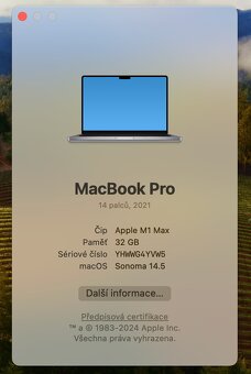 Macbook Pro 2021, M1 Max, 32 GB RAM, 1TB SSG - 7