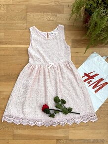 H&M set šaty svetřík 134-140 sv. růžová - 7