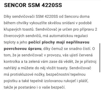 Sendwich maker Sencor SSM4220SS - 7