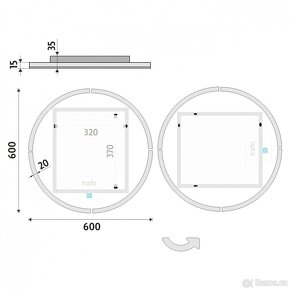 Kulaté LED zrcadlo pr. 600 s dotykovým senzorem - 7