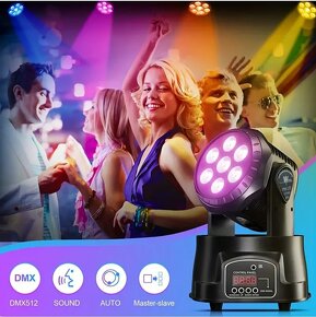 RGB LED pohyblivá party hlava s DMX a ovladačem - 7