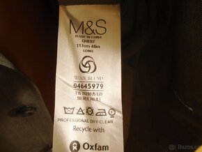 Pánské šedé formální sako M&S Man/46L-XL/2x62cm - 7