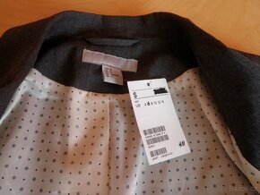 dámské šedé sako zn. H&M - vel. 36 - nové - 7