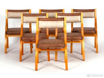 Designové  židle L. Volák po renovaci, 6 ks, 1987. - 7