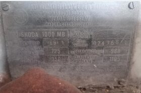 Prodám Škoda 1000MB úzký sloupek 1965 - 7