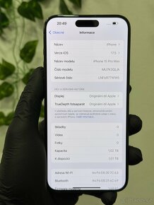 iPhone 15 Pro Max 1TB modrý - 100% baterie - 7