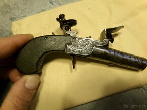 Křesadlová pistole kapesní-Derringer-1820-původní-funkční - 7