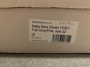 Dětské boty BABY BARE SHOES FEBO FALL GREY/PINK, vel. 22 - 7