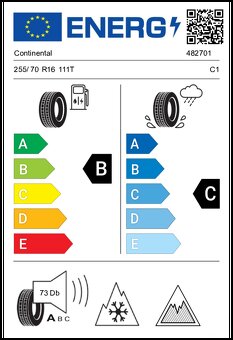 4x zimní pneu Continental TS850 255/70 R16, vzorek 8mm - 7