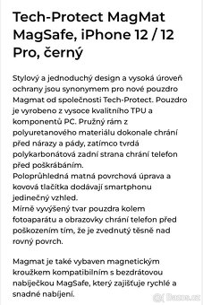 Pouzdro a tvrzené sklo na iPhone 12 / 12 Pro, černý - 7