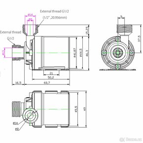 Vodní pumpa, čerpadlo na vodu, 12 V, 800 l/hod. - 7