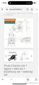 Thule Chariot Lite 1 2022+bike set+kočárkový+běžecký set+2x - 7