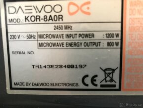 Prodám mikrovlnku Daewoo KOR 8A0R - 7