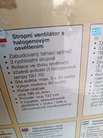 Strop.ventilator+halogen.osvětlení,NOVÉ,dám ZÁRUKU - 7