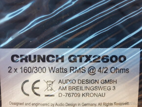 CRUNCH GRAVITY - zosilňovač 2x300W RMS/2Ohm,1x600W RMS/4Ohm - 7