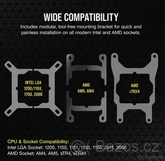 Corsair iCUE H150i ELITE CAPELLIX XT 360mm AIO - nový - 7