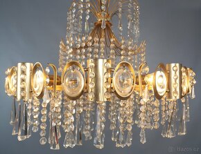 Designový vintage lustr s kaskádovými ověsy - 7