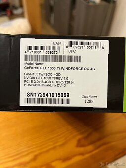 Grafická karta GIGABYTE GeForce GTX 1050 Ti OC 4G - 7