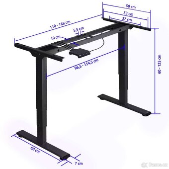 Nový elektricky výškově nastavitelný rám stolu - 7
